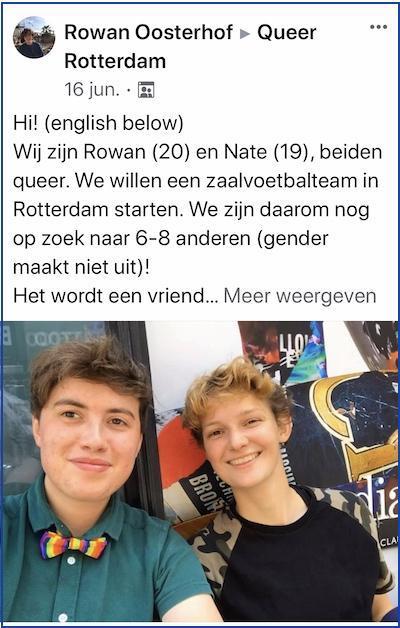 Oproep Rowan Oosterhof Queer Rotterdam